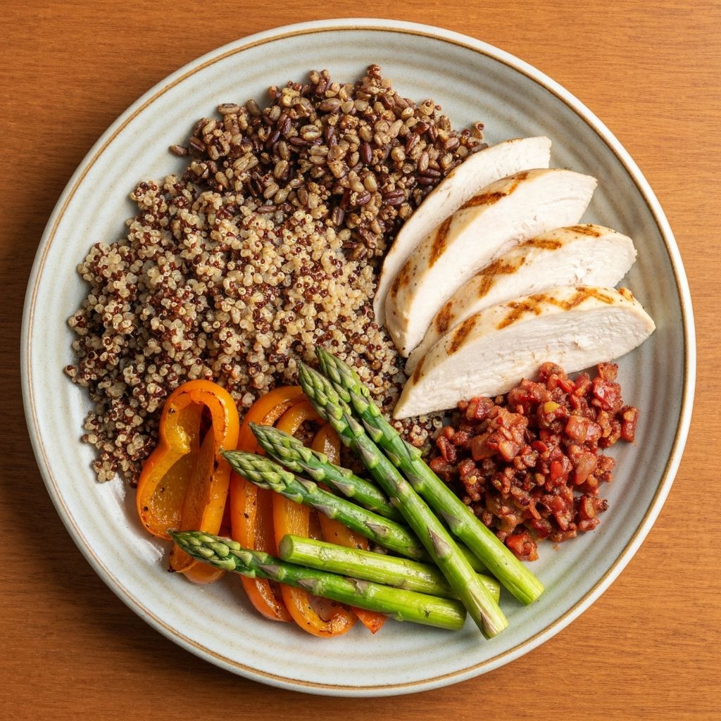 Балансирана исхрана на познатој чинији са протеинима и углјеним хидратима