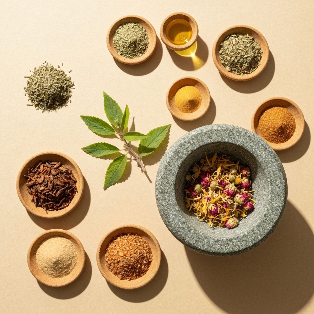 Природни ингредијенти за неге: биљна уља, травe и минерали у традиционалним посудама